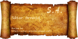 Sátor Arnold névjegykártya