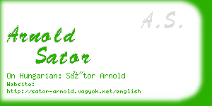 arnold sator business card